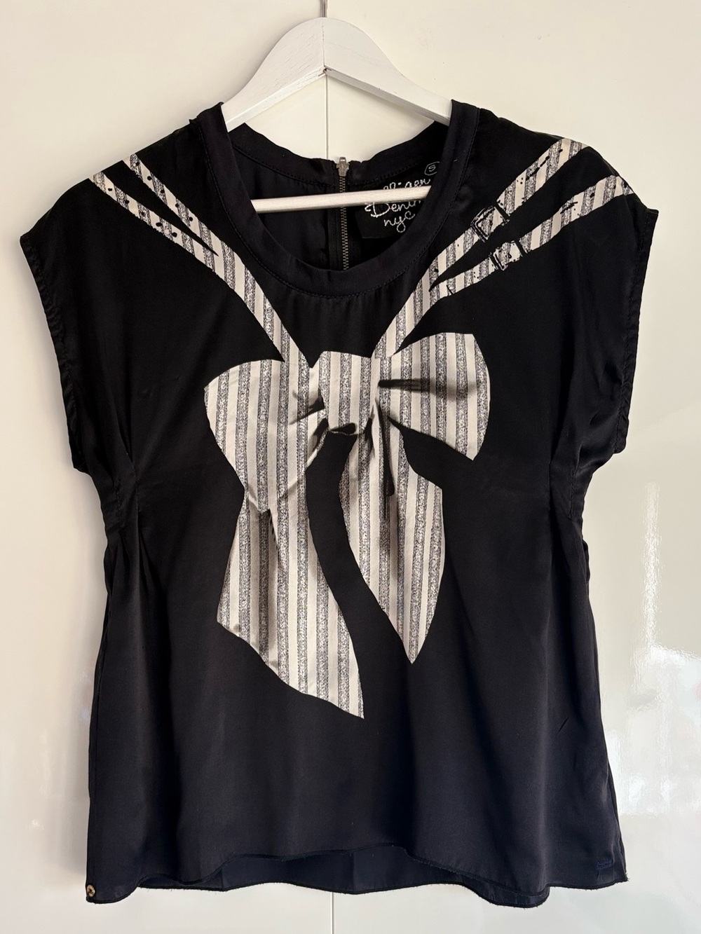 Vintage Hilfiger Denim NYC Black Silk Top, size S